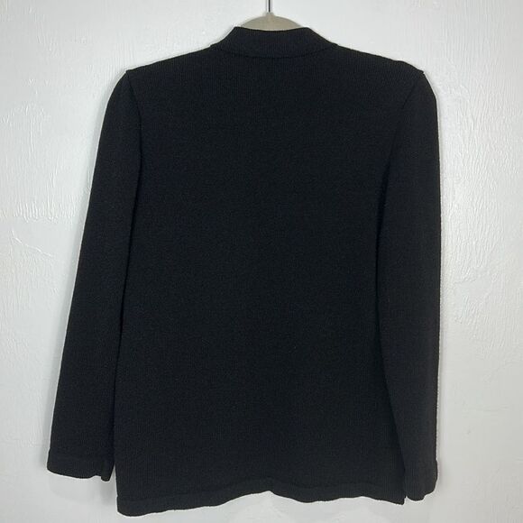 Toula Vintage Black Wool Blend Open Front Cardigan Sweater Size 6 - Picture 4 of 9